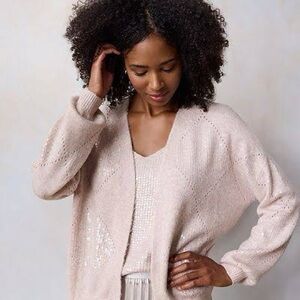 LC Lauren Conrad Sparkling Beige Cardigan